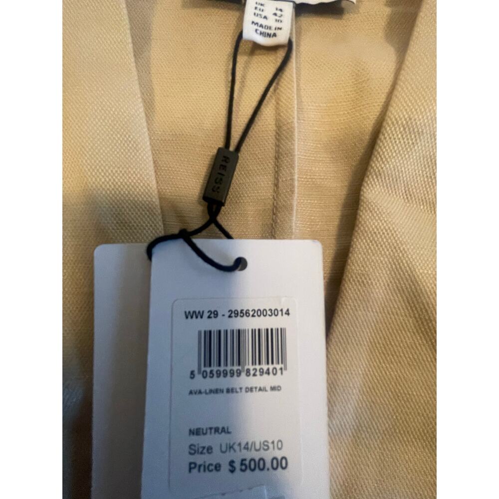 NWT: Reiss Ava Linen Blend Belted Midi Dress - Picture 10 of 11